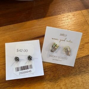 Smoky Quartz Stud Earrings